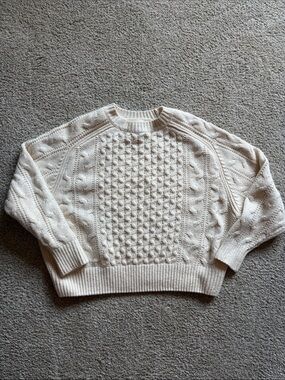 Universal Standard Cream Cable Knit Women's Sweater